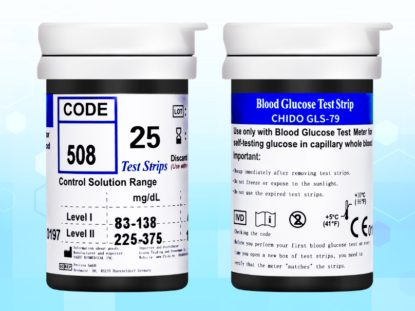 Hộp 50 Que thử đường huyết CHIDO GLS-79 tặng kèm kim lấy máu